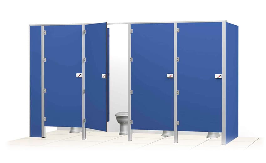 Divisórias sanitárias modulares resistentes à umidade